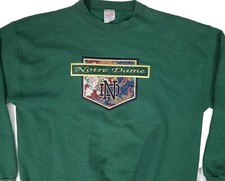 VTG Crable Sportswear NOTRE DAME Embroidered 1990's Pullover Sweatshirt Adult XL
