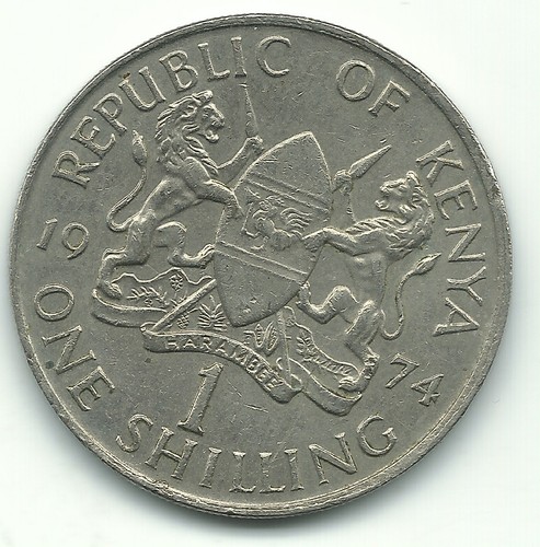 HIGH GRADE 1974 KENYA ONE SHILLING COIN-SEP033