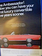 1966 AMC American Motors Ambassador convertible large mag car ad