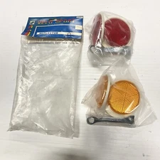 NOS VINTAGE CATEYE RR-210-W REFLECTORS - RED & YELLOW W/ BRACKETS SCHWINN FUJI