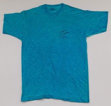 Vintage Celebrate Life USA Made Blue Single Stitch T-Shirt Large EUC