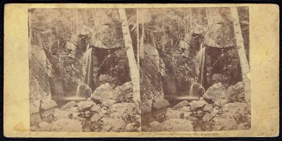 Thompson s Cascades  Maj. Rogers  Bath White Mountains NH John Soule Stereoview