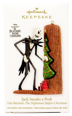 Jack Skellington Sneaks A Peek NEW Hallmark Nightmare Before 2012 Ornament