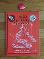 1978 NCAA Ice Hockey Championship 1978 Program Button JIM CRAIG SILK O'CALLAHAN