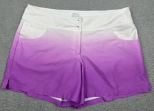 Slazenger Golf Shorts Womens 10 Hombre Purple White Stretch Pockets Hombre