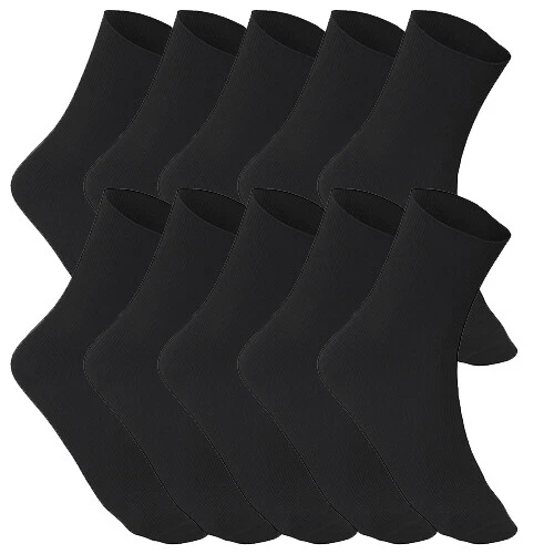 MARKENLOS 10 PAAR HERREN DIABETIKER SOCKEN⭐OHNE NAHT⭐OHNE GUMMI⭐100% BAUMWOLLE⭐SCHWARZ⭐WOW