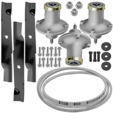 Caltric Deck Spindle Blade Belt Kit For Husqvarna GTH26V52Ls Gth3052 Gth52Xls