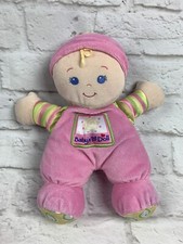 2008 Fisher Price BABY'S 1ST FIRST DOLL Pink 10" Rattle Plush