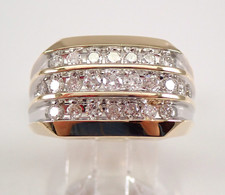Mens 3Ct Round Lab Created Diamond Wedding Ring Anniversary Band 14K Gold Plated