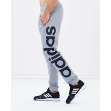 Adidas  Athletics Essential Linear Logo Fleece Jogger Sweatpants in Gray Medium