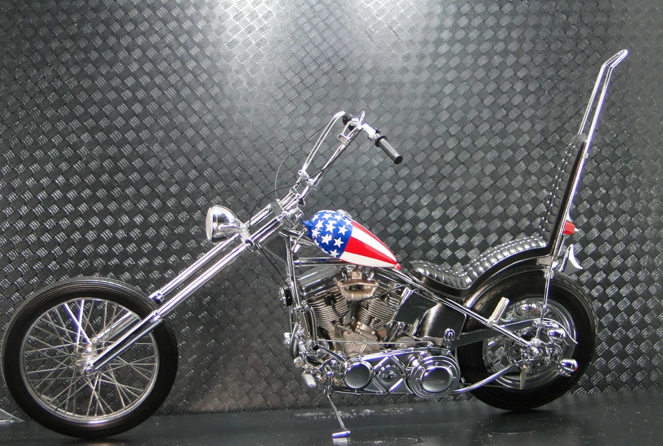 MODELO MARCO METAL ESCALA 1:10 Harley davidson Easy Rider Capitán América Motocicleta Foto 3 de 4