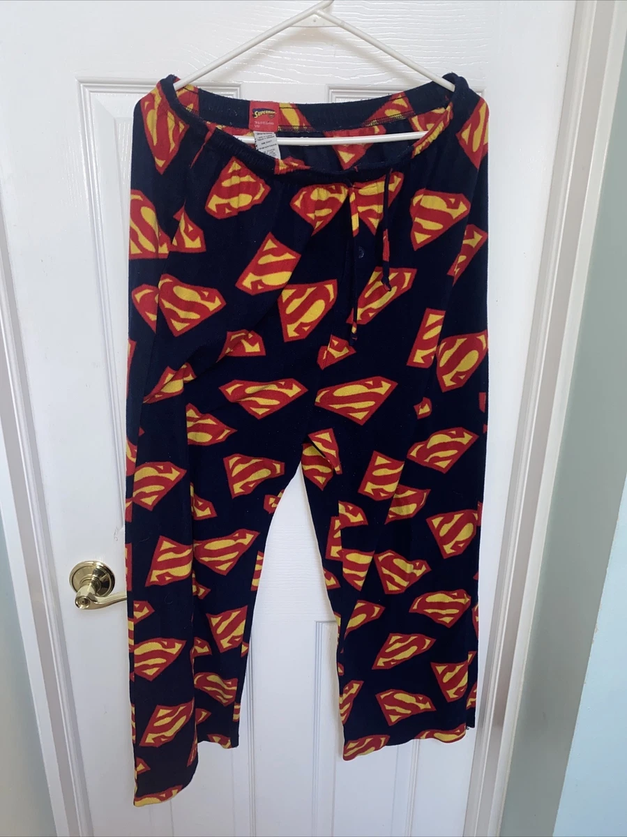 Superman Pajama Pants Sleepwear Size Mens XL Blue Red Yellow 4744
