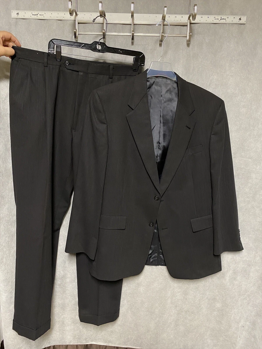 HSM Hart Schaffner Marx Men s Suit 42R Blazer Coat Brown Gray Wool