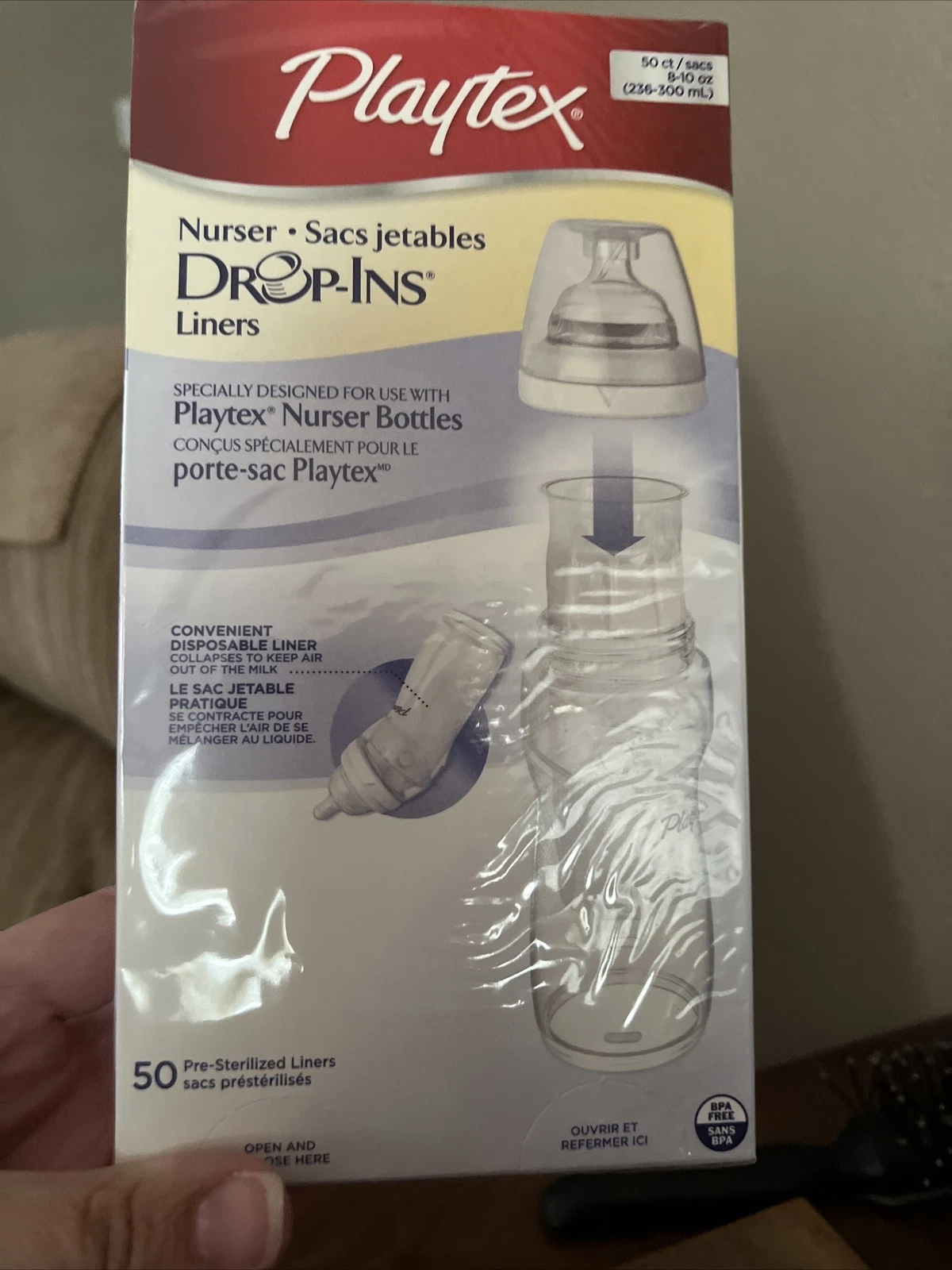Playtex Nurser System Drop-ins Pre-sterilized Disposable Liners 50 - 8-10 Oz
