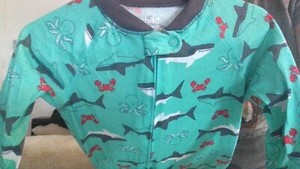 Child of Mine Carter's 18 Month Footie Zip-Up Pajamas Long Slv Ocean Marine Life