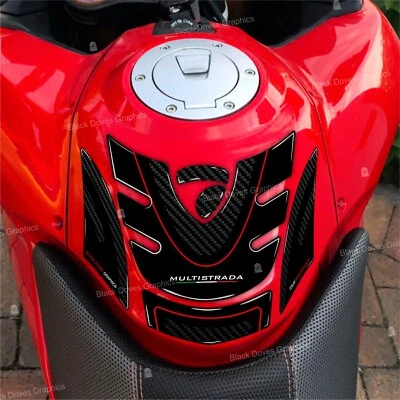 BLACK DOVES GRAPHICS Adesivi 3D Serbatoio Compatibili con Ducati Multistrada 1200 2010 - 2014