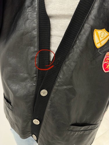 Giacca college patch Charles Chevignon vintage anni 90 ostacolo rara pelle taglia XL - Foto 10 di 16
