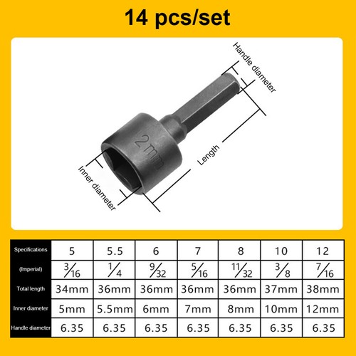 Set cacciaviti chiave esagonale interna 14 pezzi utensili prese potenti casa 5-13 mm - Foto 9 di 11