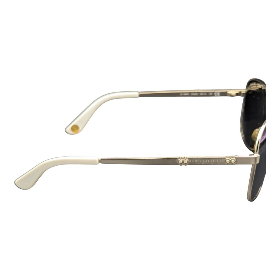 Juicy Couture Aviator Sunglasses White Gold Frame Blue Lens 59MM JU 589/S 3YGJO - Image 3 of 4