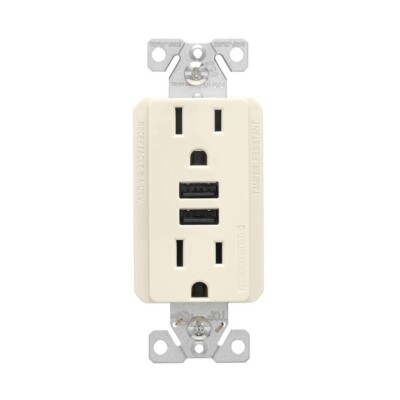 Eaton TR7765L Eaton combination 3.6A USB charger with duplex receptacle 15A 125V