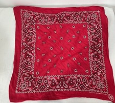 Beautiful Vintage Red Southwest Biker Bandana Made in USA 100 Cotton RN13962