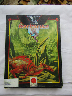 V.RARE VINTAGE COMMODORE 64/128 5 1/4 FLOPPY DISK GAME BARBARIAN COMPLETE