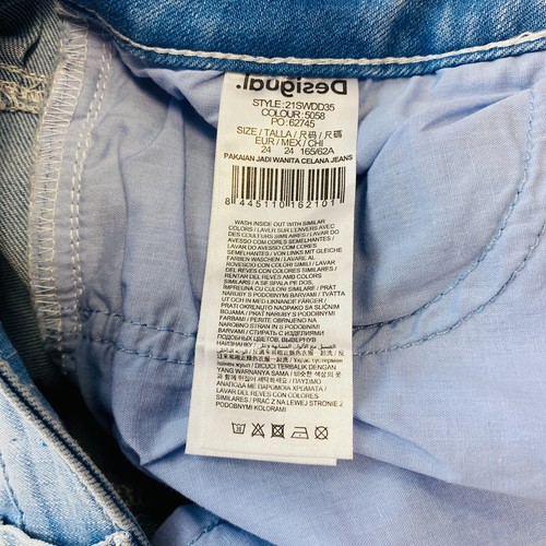 DESIGUAL Women Blue Slim Fit Ankle Zip Jeans Size W24 UK 6 IT 38 - Picture 10 of 15