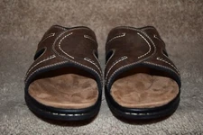 Men's Sz 11 Dockers Memory Foam Fusion Footbed Brown Slide Sandals Open Toe Shoe
