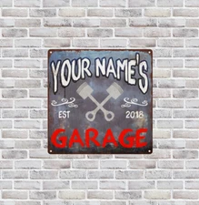 Your name Custom Garage Date Year EST Rust Man Cave Shop  12x12 Metal Sign SS181