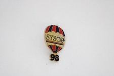 Vintage Lapel Hat Pin Sysco 1998 Hot Air Balloon Enamel Gold Tone