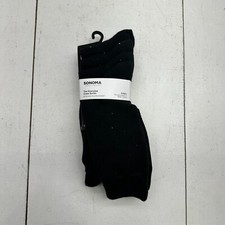 Sonoma 5 Pair Black Crew Socks Unisex One Size