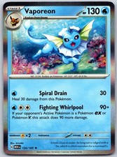 Vaporeon 134/165 Rare 151 Pokemon Holo Near Mint