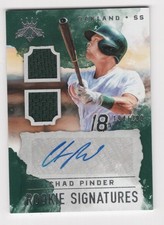 2017 DIAMOND KINGS DUAL JERSEY ROOKIE SIGNATURE 194/299 CHAD PINDER ATHLETICS