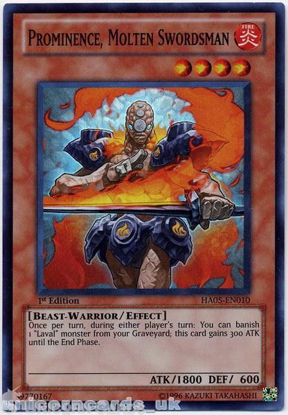 HA05-EN010 Prominence, Molten Swordsman Super Rare 1st Edition Mint YuGiOh Card