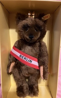 Steiff Berlin Bear 1985 Mohair 24k Gold Crown West Germany
