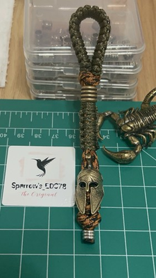 #ad Paracord Keychain Lanyard Spartan Helmet Pendant With A Unique EDC Bead $14.99