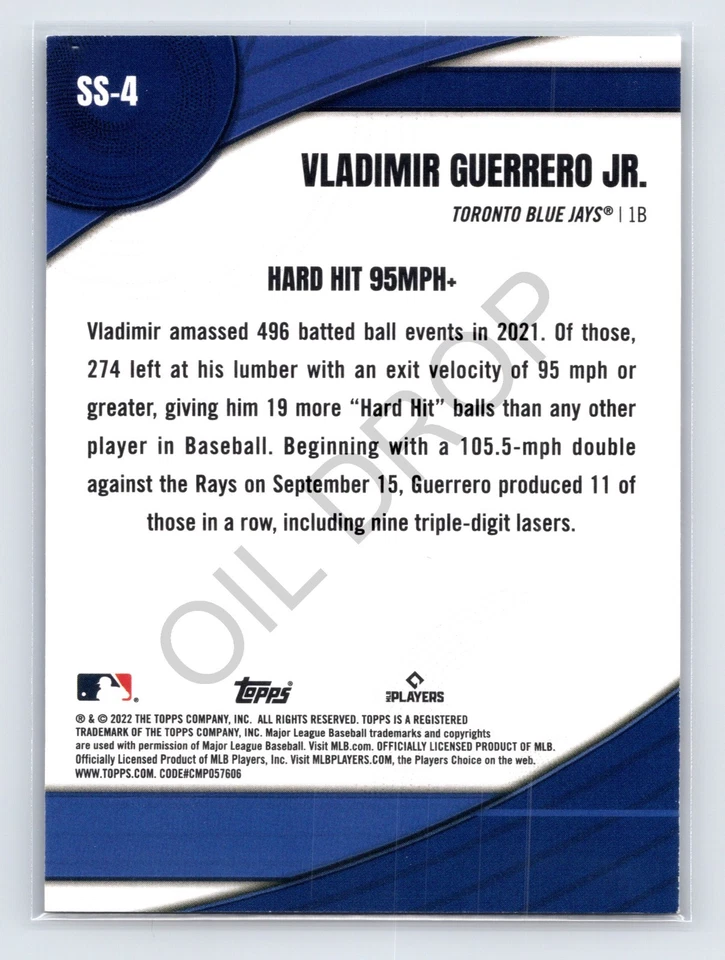 Vladimir Guerrero Jr.  2022 Topps UK Edition  Significant Statistics #SS-4 - Image 2 of 2