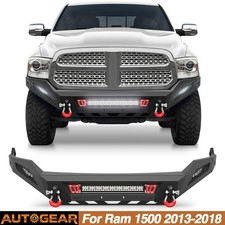 For 2013-2018 Dodge Ram 1500 Steel Front Bumper Wled Lights Sensor Holes