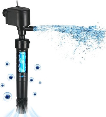 Aquarium U-V Filter Pumpe für 150-380L Fischtank, 5W Lampe Anti Algen U-V