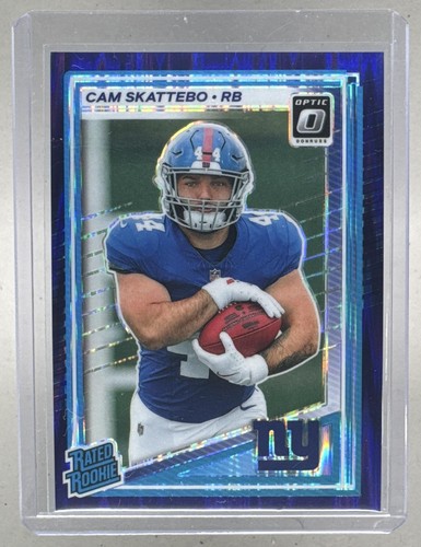 Cam Skattebo 2025 Panini Donruss Optic #228 Purple Shock Prizm Rated Rookie