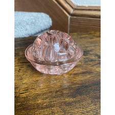 Vintage Pink Glass Flower Frog Depression Style Arranger PAT D April 11, 1916