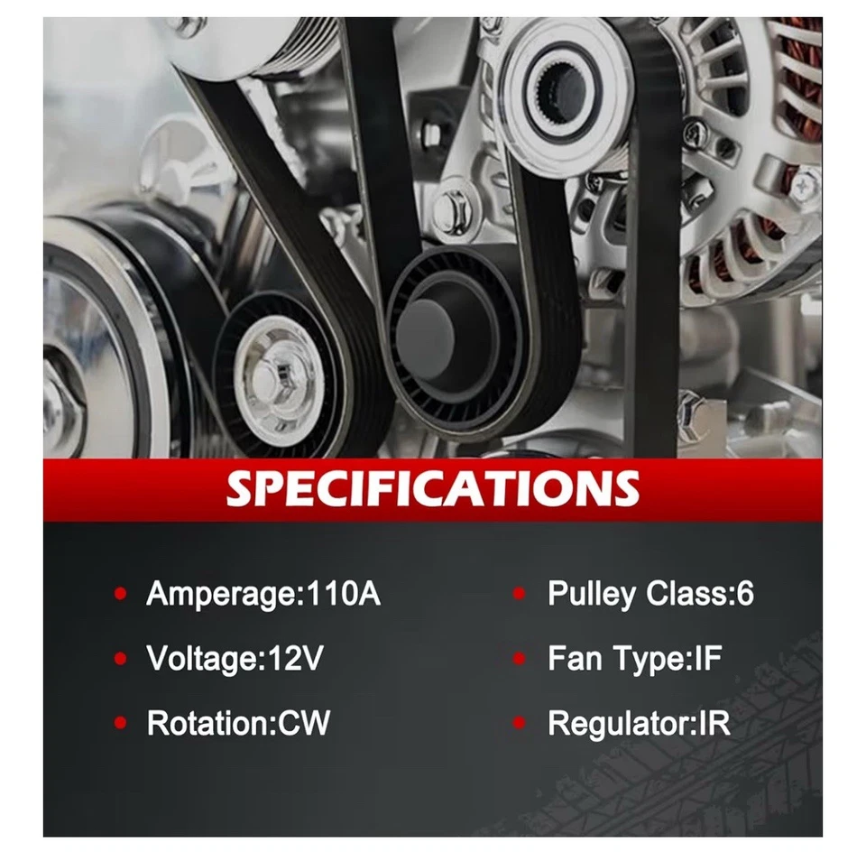 Alternator 11493 For Hyundai Santa Fe 2010-12 For Kia Optima 2012-13 L4 2.4L - Image 3 of 4