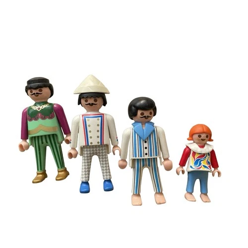 Vintage 1974 Playmobil Figures Lot Of 4 King Clown Circus Kid