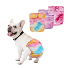 Female Dog Diapers Reusable No Tail Hole Period Panties Washable 3 Pack Diape...