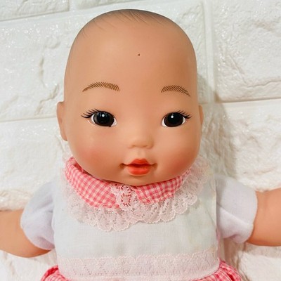 Bundle of Joy Asian Baby Doll Goldberger Toy 13 inch Small Pink Romper
