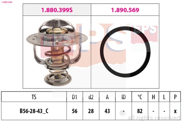 Thermostat KüHlmittel EPS 1.880.444 FüR Auris Avensis Yaris Corolla Toyota Verso-image