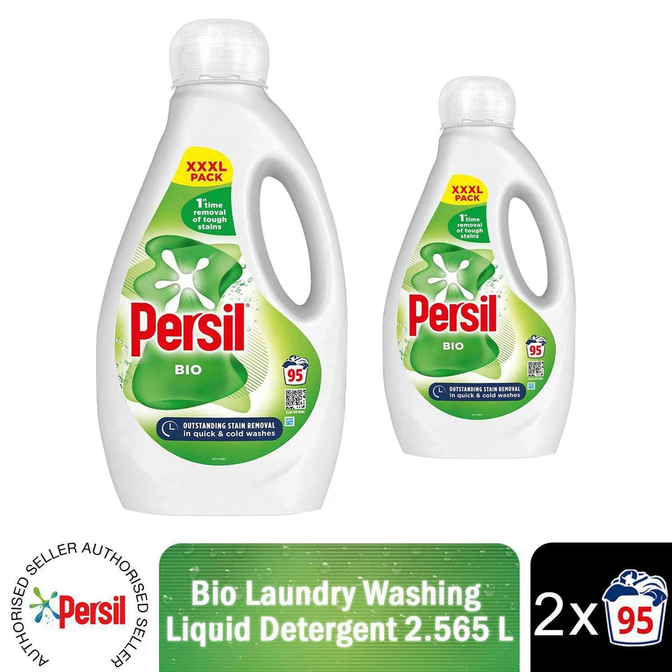 Persil XXXL Washing Liquid Detergent Bio Stain Removal 2.565L, 190 Washes