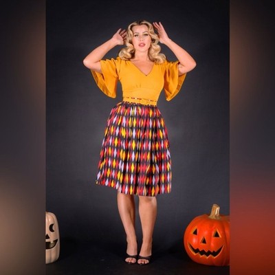 Pinup Couture Harlequin Little Jun Skirt XS Red House Harry Potter