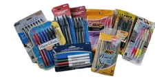 School Office Pen Marker Mechanical Pencil Vtg Lot 9 Packs Bic Paper Mate Jot