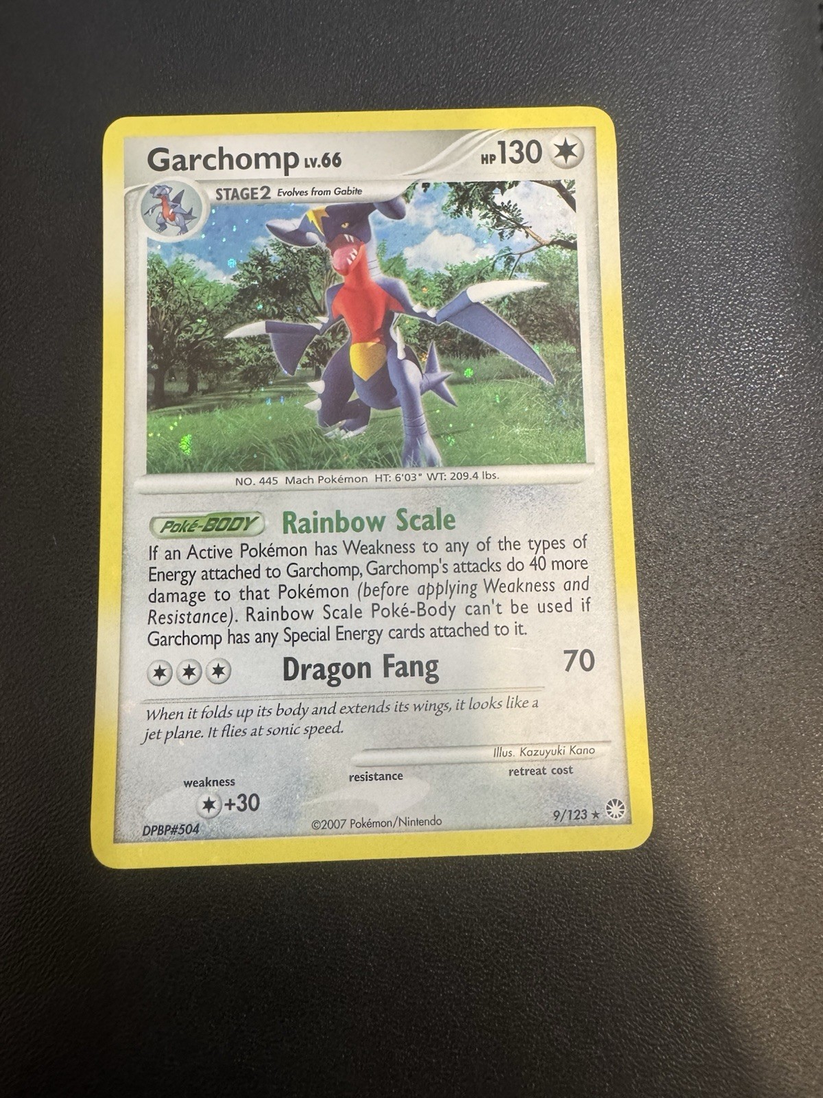 Garchomp 9/123 Mysterious Treasures Holo SWIRL